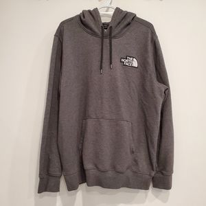 Dark Grey North Face Hoodie With Fleece Patch Logo